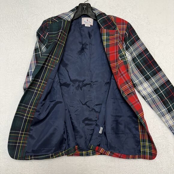NWT Classic Prep Everett XL Kids 12 Blazer Bishop Party Tartan Holiday Plaid Red - Picture 7 of 16